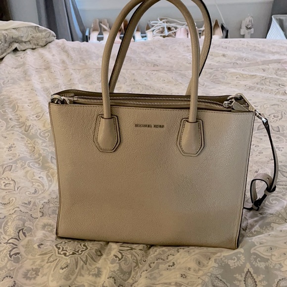 Medium gray Michael Kors leather satchel